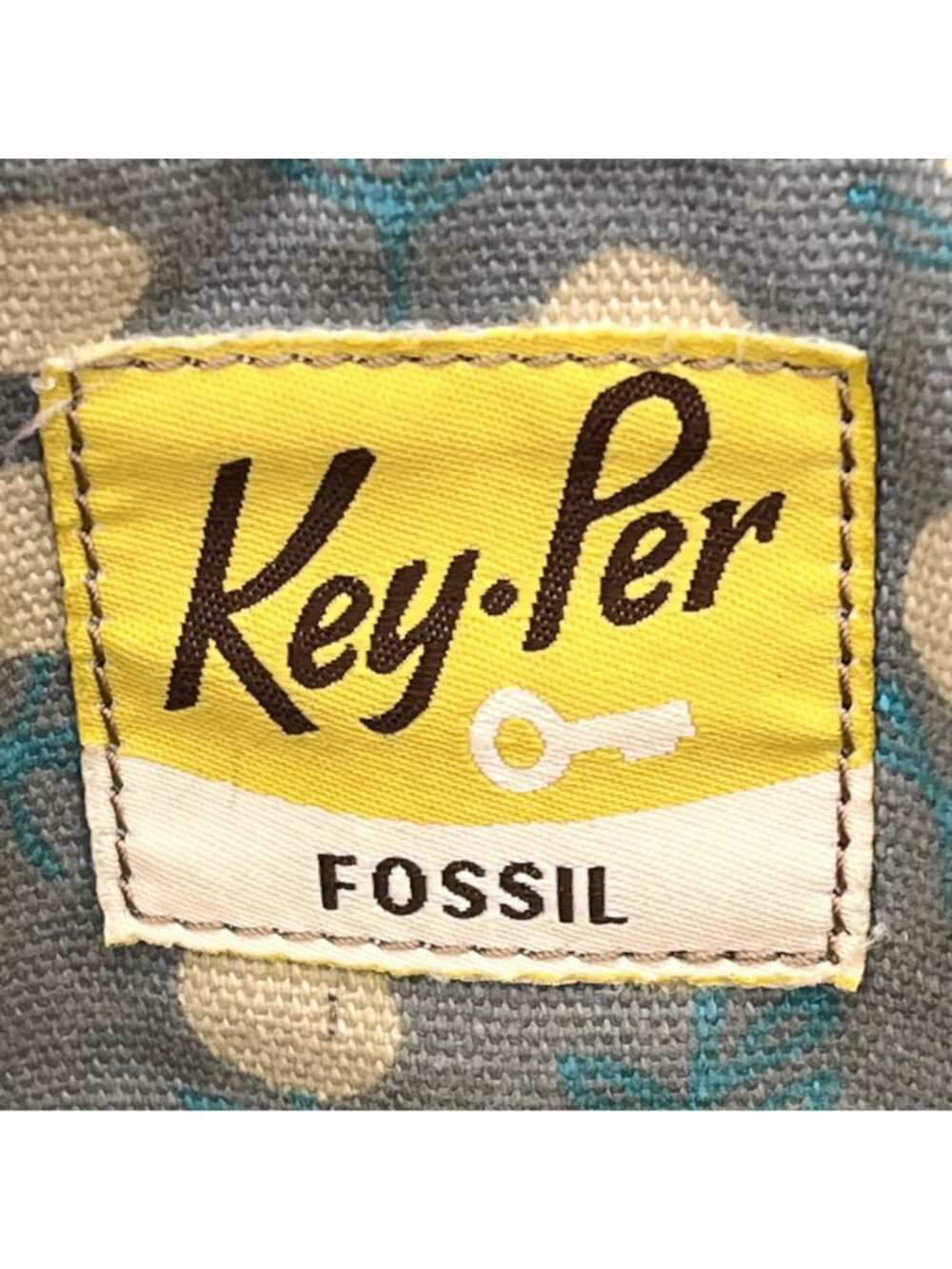 Fossil Key-Per Multicolor Coated Canvas Tote Purse Leather Handles Zipper Pocket - Picture 3 of 16